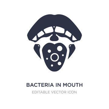 bacteria in mouth icon on white background. Simple element illustration from Dentist concept.