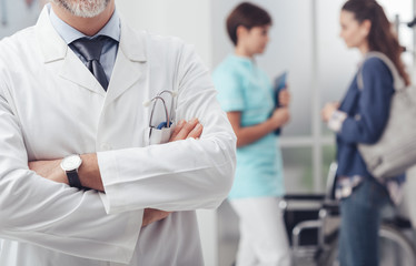Medical staff posing at the hospital