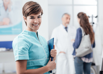 Healthcare professionals at the clinic