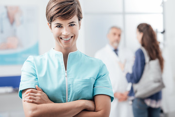 Healthcare professionals at the clinic