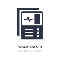 health report icon on white background. Simple element illustration from Dentist concept.