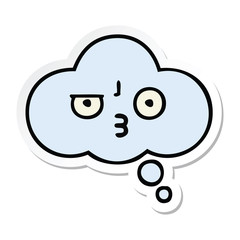 Fototapeta premium sticker of a cute cartoon thought bubble