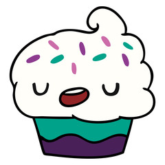 cartoon kawaii of a cute cupcake