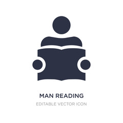 man reading icon on white background. Simple element illustration from Education concept.