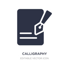 calligraphy icon on white background. Simple element illustration from Education concept.