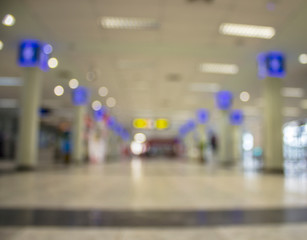 Abstract blur and defocused airport terminal interior.