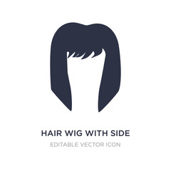 hair wig with side icon on white background. Simple element illustration from Fashion concept.