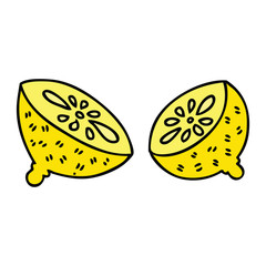 quirky hand drawn cartoon lemon
