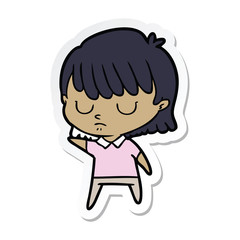 sticker of a cartoon woman
