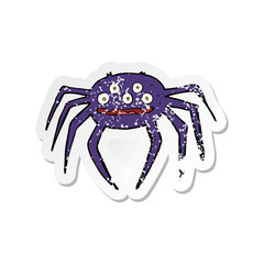 retro distressed sticker of a cartoon halloween spider
