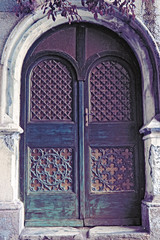 Dark purple castle doors in Italy