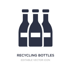 recycling bottles icon on white background. Simple element illustration from Food concept.