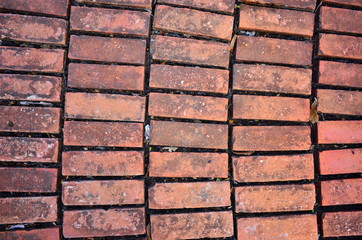 Red brick floor articulate streak curve