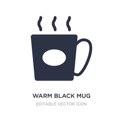 warm black mug icon on white background. Simple element illustration from Food concept.