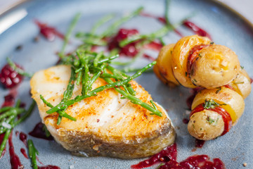 Zanderfilet mit Chorizo-Kartoffel-Spießen