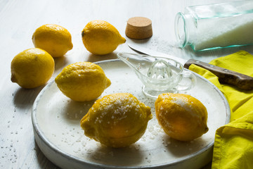 Zutaten für Salzzitronen einlegen