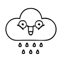 line drawing cartoon rain cloud