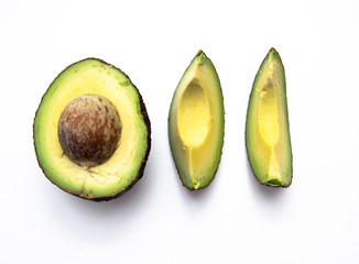 Avocado on white background.