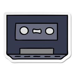 sticker cartoon doodle of a sticker cassette tape