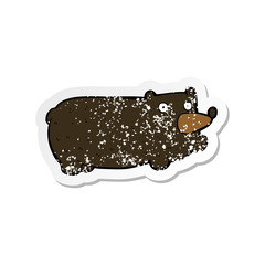 retro distressed sticker of a funny cartoon bear