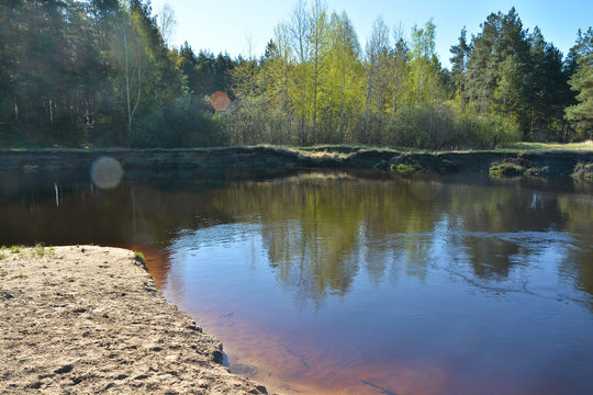 River spring landscape in the national Park "Ryazan Meschera".