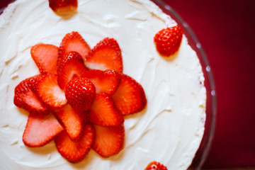 Delicious homemade strawberries cheesecake