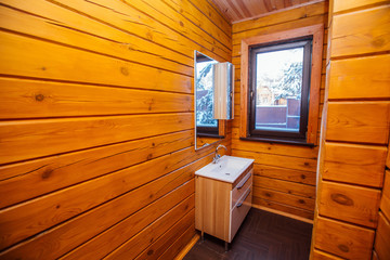 sink in a wooden house