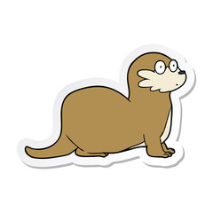 Fototapeta premium sticker of a cartoon otter