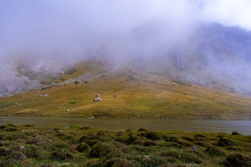 Mountain in smog