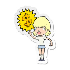 sticker of a making money cartoon