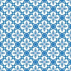 Fototapeta na wymiar Vintage seamless pattern in Portugal style azulejo