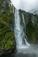 Cloudy and rainy day at Milford Sound, South Island, New Zealand