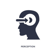 perception icon on white background. Simple element illustration from brain process concept.