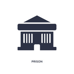 prison icon on white background. Simple element illustration from buildings concept.
