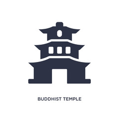 buddhist temple icon on white background. Simple element illustration from buildings concept.