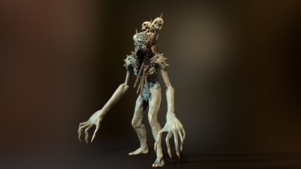 Nuclear post-apocalypse mutant 3d render