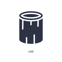 log icon on white background. Simple element illustration from camping concept.