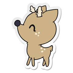 sticker cartoon of  kawaii cute deer