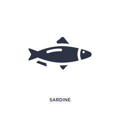 sardine icon on white background. Simple element illustration from camping concept.