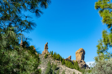Obraz premium Mountains landscape with Roque Nublo on Gran Canaria island, Canary, Spain