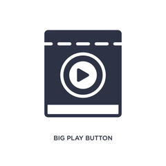 big play button icon on white background. Simple element illustration from cinema concept.
