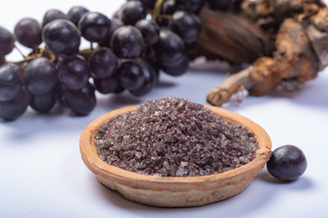 Spa treatment and skin care with Malvasia vulcanic grape aromatic sea salt