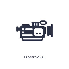 proffesional video camera icon on white background. Simple element illustration from cinema concept.