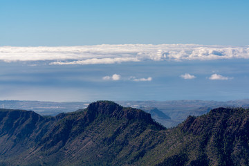Fototapeta na wymiar Gran Canaria island mountains landscape, view from highest peak Pico de las Nieves