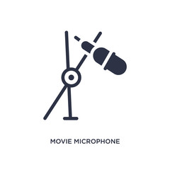 movie microphone icon on white background. Simple element illustration from cinema concept.