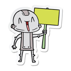 sticker of a cartoon robot