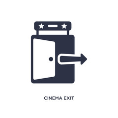 cinema exit icon on white background. Simple element illustration from cinema concept.