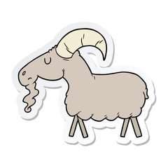 sticker of a cartoon goat