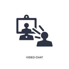 video chat icon on white background. Simple element illustration from communication concept.