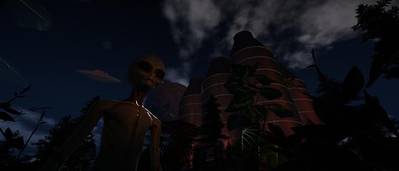 Extremely detailed and realistic high resolution 3d illustration of an Earth Like Exoplanet Landscape in Outer Space